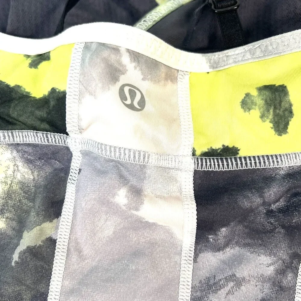 Lululemon Full Eagle Strappy Tank Top Size 6 Black Citron Tinted Canva